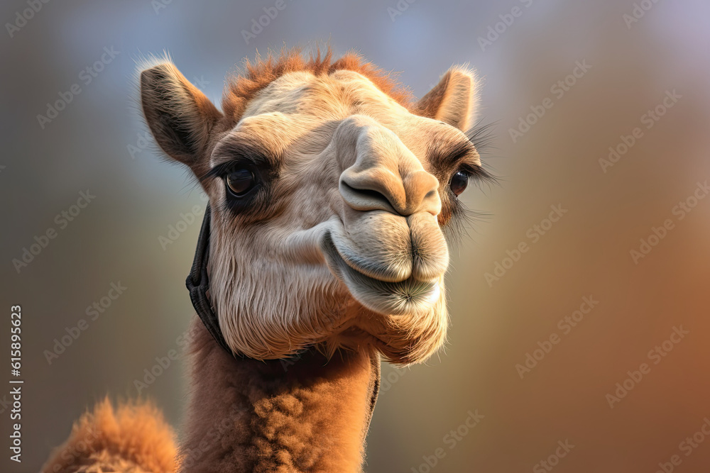 a camel that is looking at the camera with its mouth open and it's very close to the camera