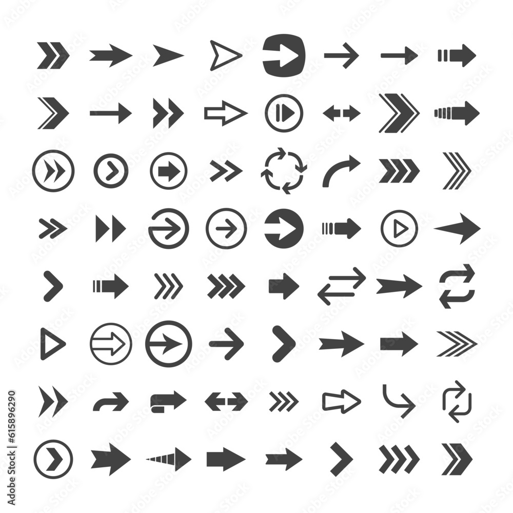 Arrow pictogram collection. Set of arrows. Arrow pictogram collection. Set of arrows.