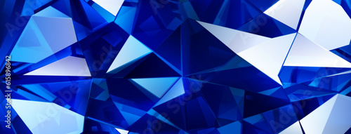 Abstract crystal background in blue colors with refracting of light and highlights on the facets