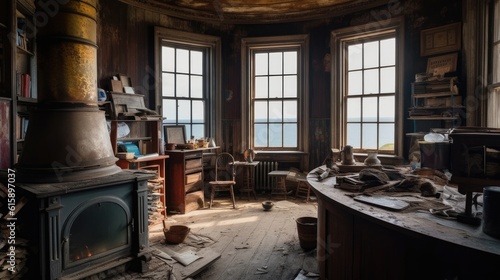 Lost place - abandoned, premises: an old lighthouse