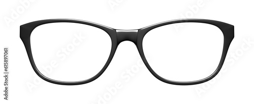 3d illustration of black glasses on white background