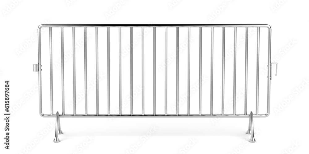 Mobile steel fence on white background Mobile steel fence on white background