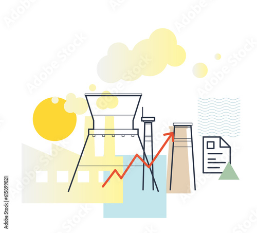 Carbon Emissions - Industrial Pollution - Illustration