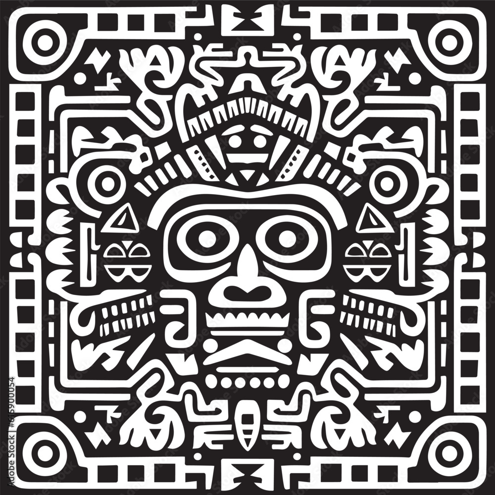 Mayan pattern, mayan texture, mayan background, mayan symbols