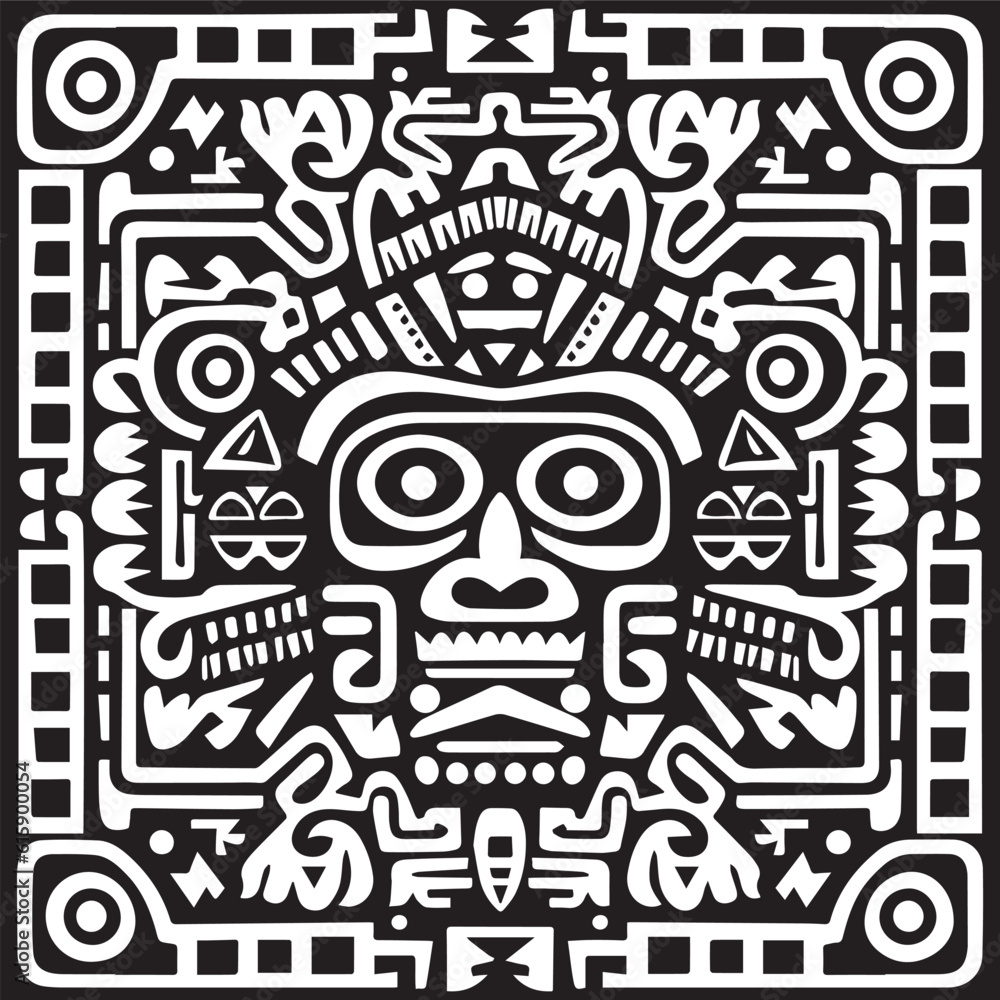 Obraz premium Mayan pattern, mayan texture, mayan background, mayan symbols
