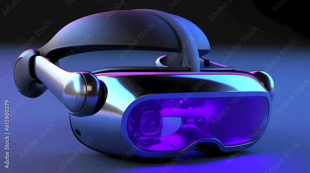 High-Resolution AR Headset with Blue Accents. Generativ AI.