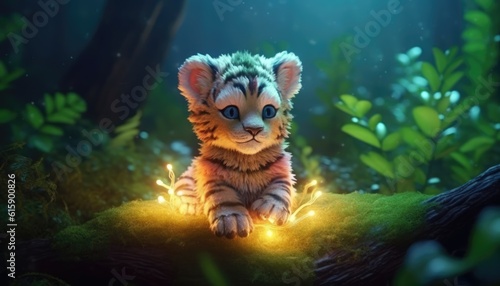 Adorable baby tiger illustration