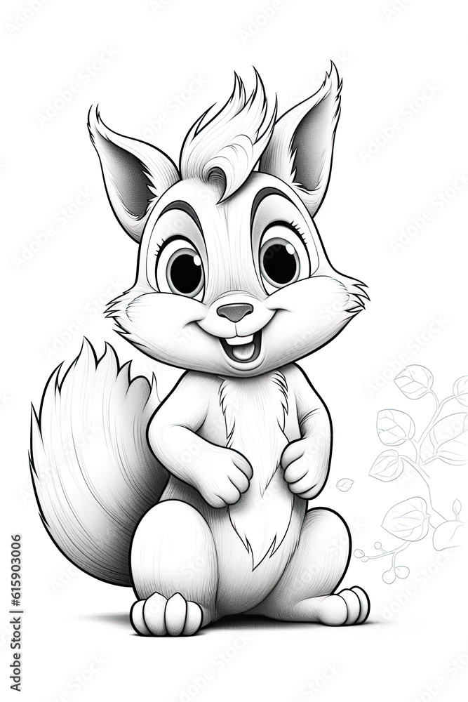 Fototapeta premium Cute Kawaii Squirrel