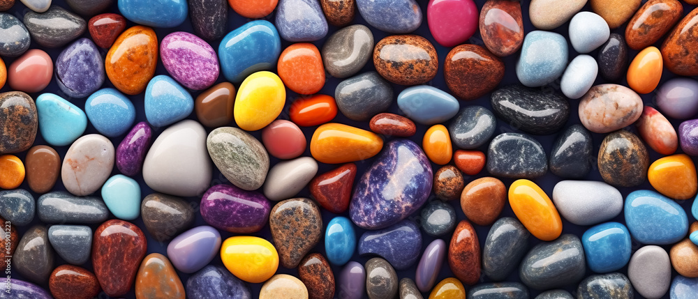 many colorful stones lie close together (Generative AI) many colorful stones lie close together (Generative AI)