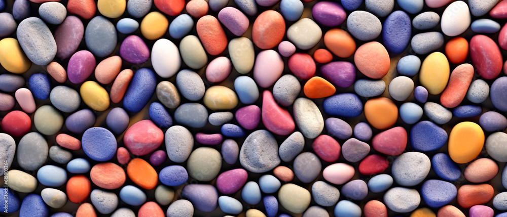 many colorful stones lie close together (Generative AI)