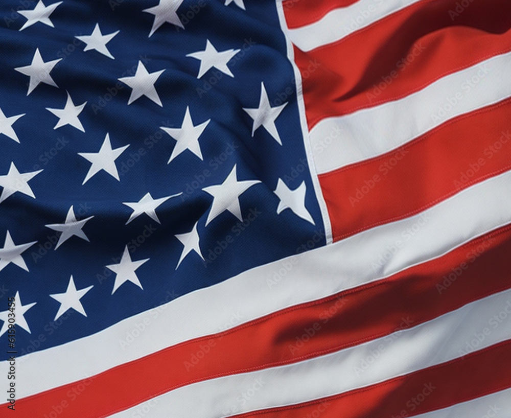 Obraz premium American flag for 4t of July beckground. USA independence day celebration.USA 4th of July promotion advertising banner template for Brochures,Poster or Banner.Generative AI.