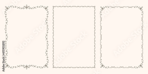 Set of vector frames with swirls