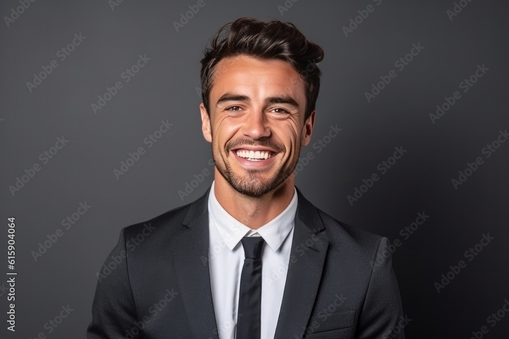 Portrait of smiling businessman. Illustration AI Generative Portrait of smiling businessman. Illustration AI Generative