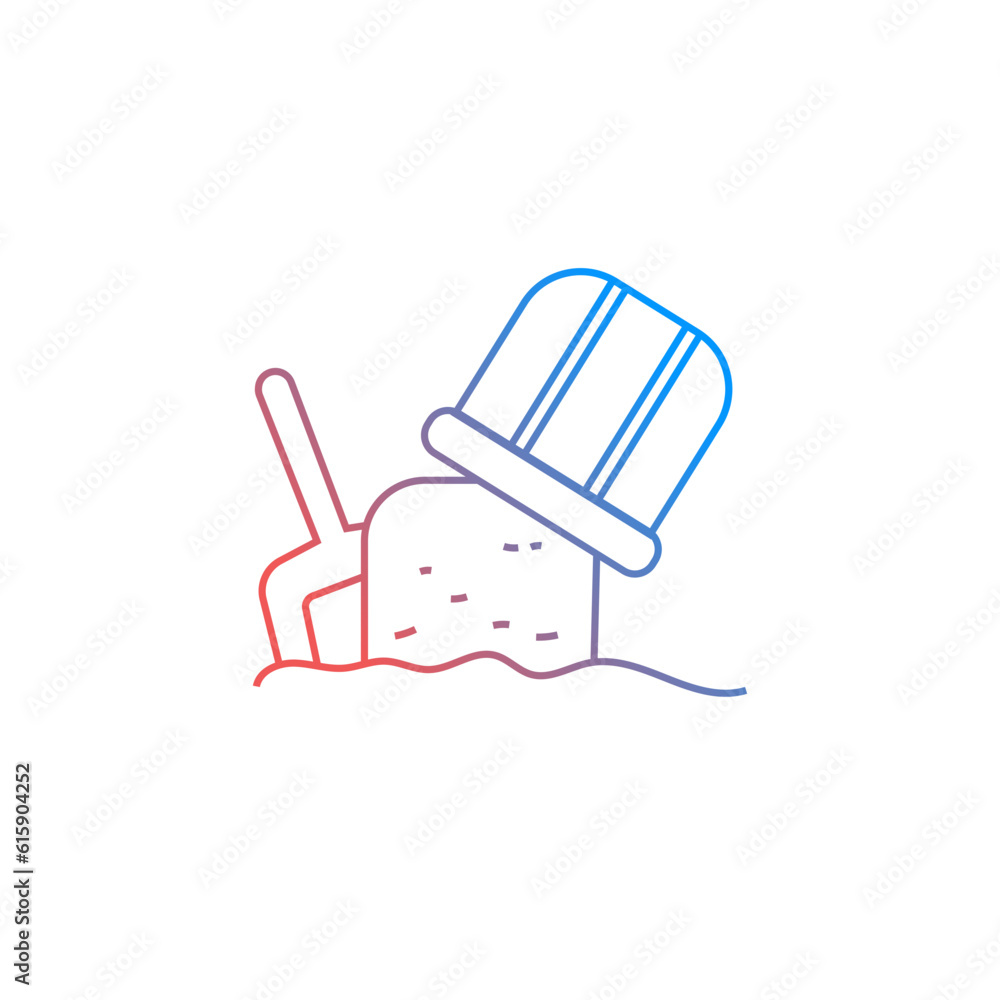 Gradient Sand bucket line icon. Single high quality outline symbol for web design or mobile app. Thin line sign for design logo. Black outline pictogram on white background Gradient Sand bucket line icon. Single high quality outline symbol for web design or mobile app. Thin line sign for design logo. Black outline pictogram on white background