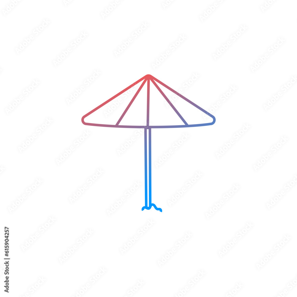Gradient beach umbrella icon. Element of summer design. Premium quality graphic design. Signs, symbols collection icon for websites, web design, mobile app on white background Gradient beach umbrella icon. Element of summer design. Premium quality graphic design. Signs, symbols collection icon for websites, web design, mobile app on white background