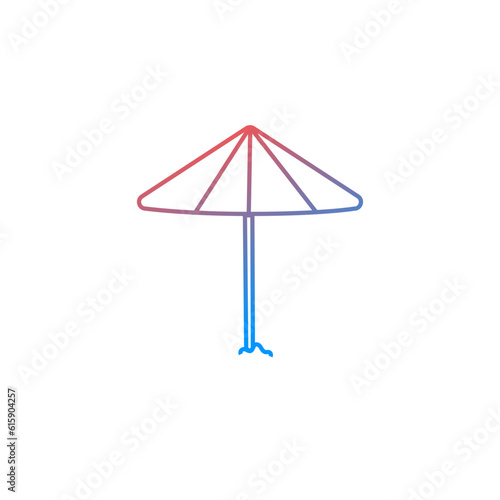 Gradient beach umbrella icon. Element of summer design. Premium quality graphic design. Signs, symbols collection icon for websites, web design, mobile app on white background