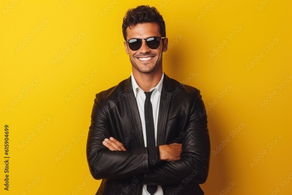 Portrait of smiling businessman. Illustration AI Generative. Portrait of smiling businessman. Illustration AI Generative.