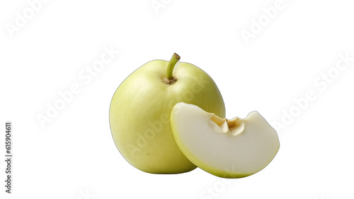 White sapote fruit isolated on transparent background created with generative AI technology