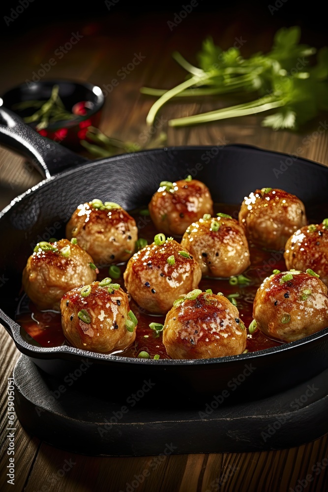 Tempting Chicken Meatballs. Delight in Juicy, Sustainable Goodness, ai,