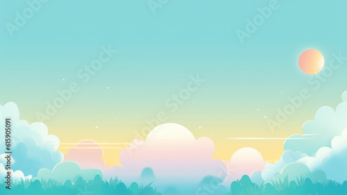 Pastel summer landscape