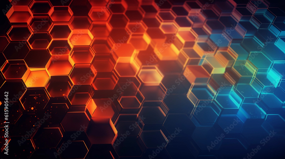 Obraz premium Digital hexagon abstract background
