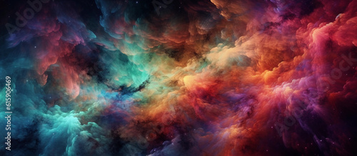 Colorful space galaxy cloud nebula. Stary night cosmos wallpaper