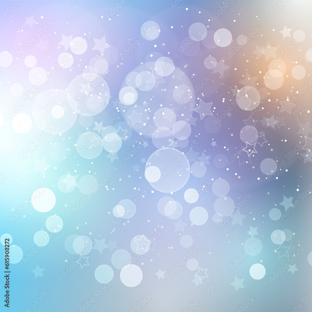 Christmas background with stars and bokeh lightd
