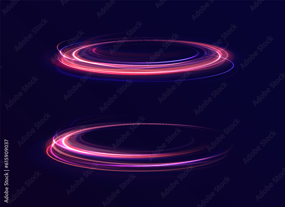 Colored shiny sparks of spiral wave. Curved bright speed line swirls. Shiny wavy path. Rotating dynamic neon circle. Magic golden swirl with highlights. Glowing swirl bokeh effect. vector png Colored shiny sparks of spiral wave. Curved bright speed line swirls. Shiny wavy path. Rotating dynamic neon circle. Magic golden swirl with highlights. Glowing swirl bokeh effect. vector png