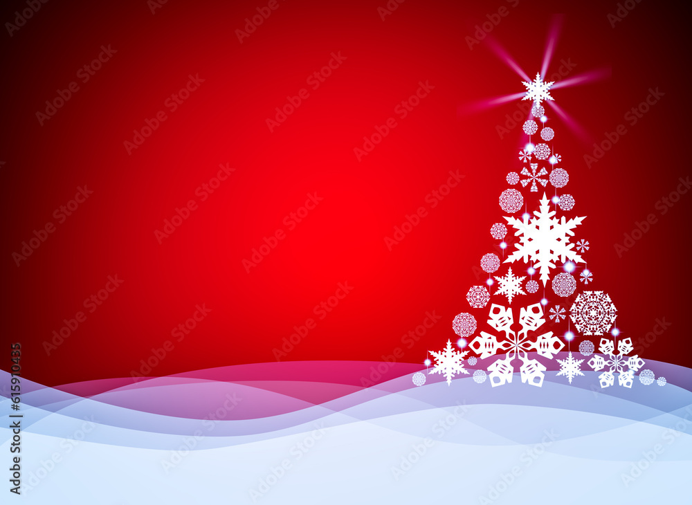 Christmas tree on red background. Christmas card template Christmas tree on red background. Christmas card template