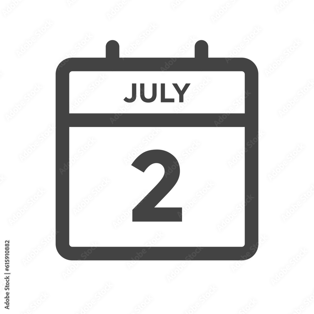 July 2 Calendar Day or Calender Date for Deadlines or Appointment July 2 Calendar Day or Calender Date for Deadlines or Appointment