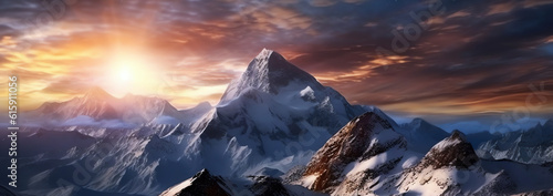 Mountain sunrise, AI generated © Frédéric Prochasson
