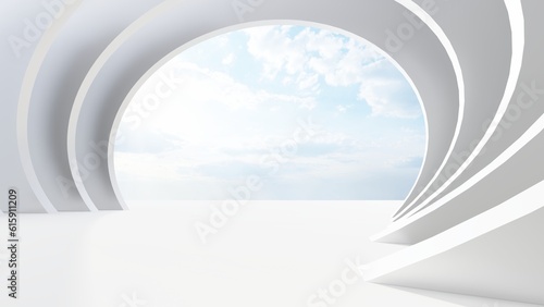 Fototapeta Naklejka Na Ścianę i Meble -  Abstract architecture background arched interior 3d render