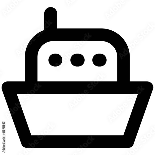 Water transport, line icon of yacht