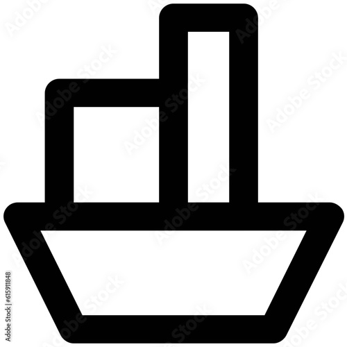 Water transport, line icon of yacht