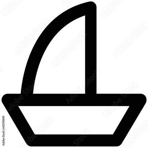 Water transport, line icon of yacht