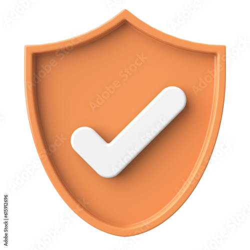 3D security icon. 3D illustration.