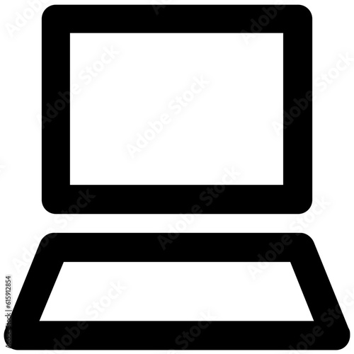 Bold line icon of laptop 