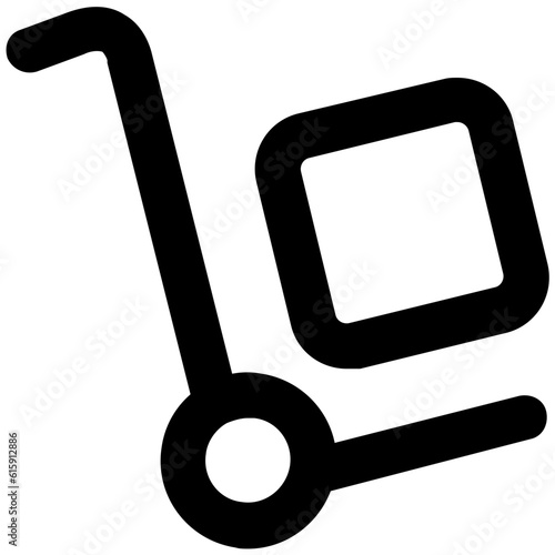 Bold line icon of luggage trolley 