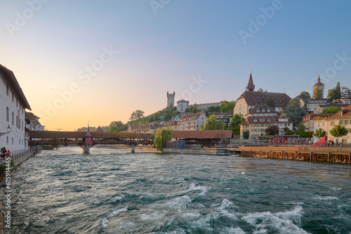 Beautiful sunset in the city of Lucerne, Switzerland.