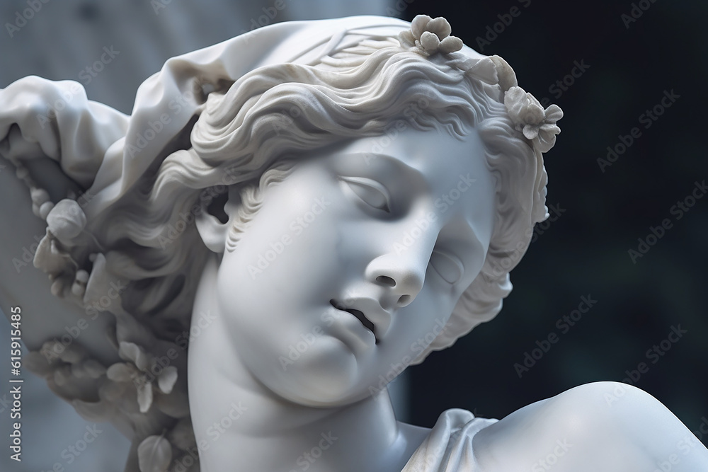 Majestic marble statue of an ancient Greek goddess, creae-ted with AI ...