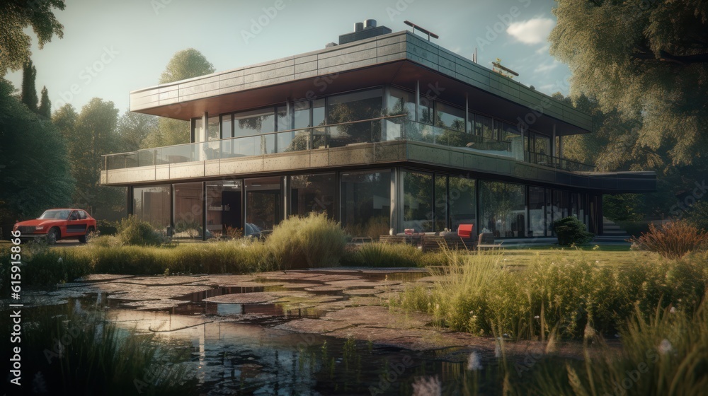 Modern house in the year 2150, generative AI