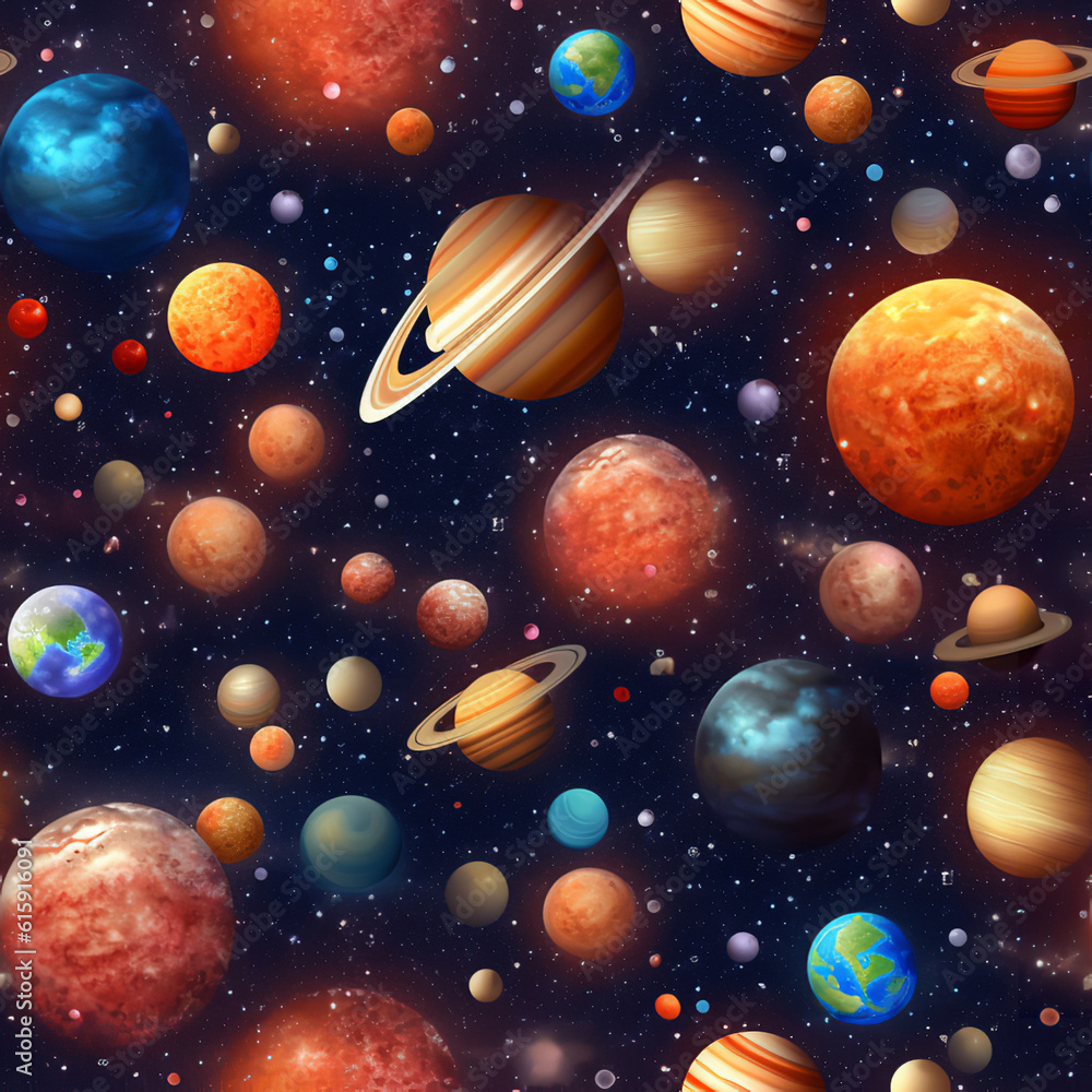 planet solar system texture tile pattern galaxy stars ai gen planet solar system texture tile pattern galaxy stars ai gen