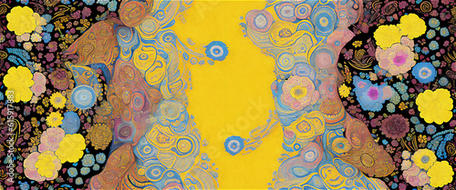 カラフルな花模様のカード　Generative AI