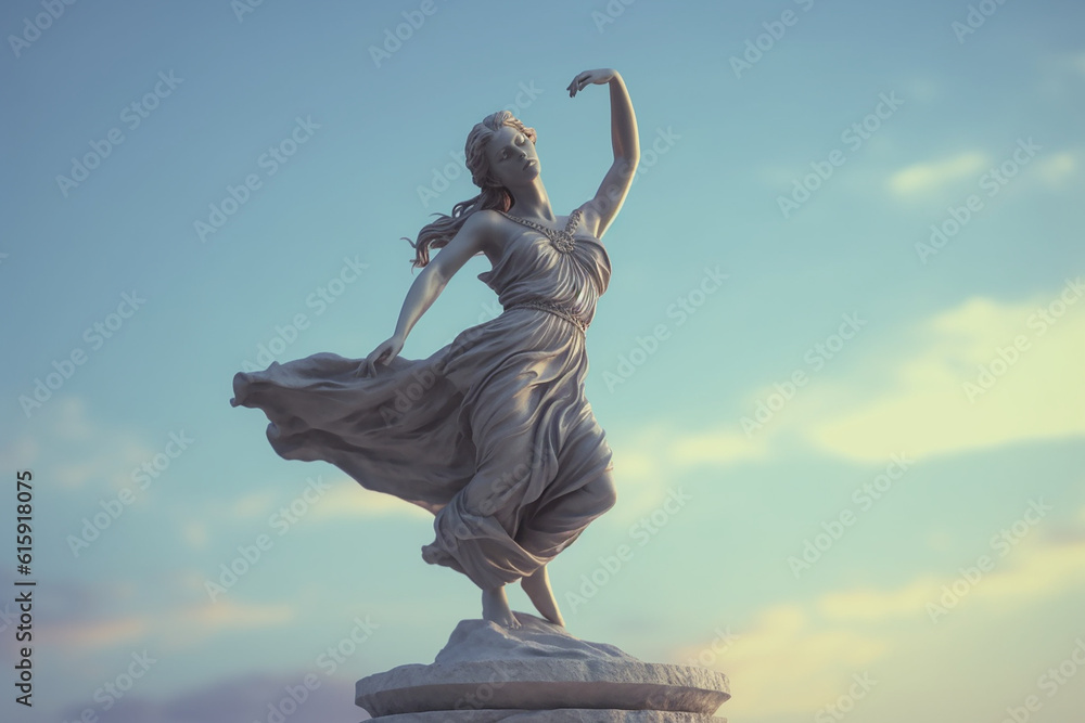 Majestic marble statue of an ancient Greek goddess, creae-ted with AI ...