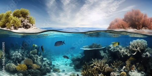 tropical fishes and coral reefs in the sea © tan4ikk