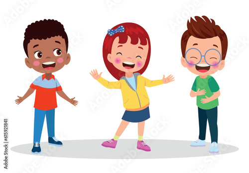 Kids talking with a speech bubble.