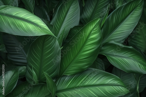 Tropical leaves texture Abstract nature leaf green texture background picture can used wallpaper desktop. Generative AI