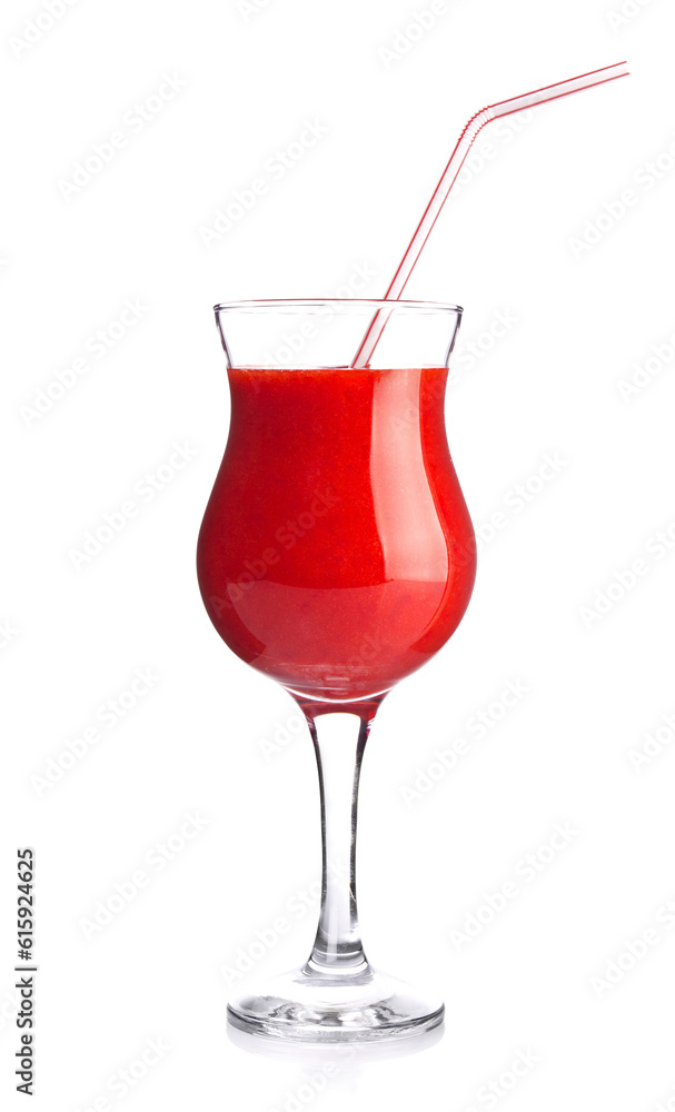 Cocktail strawberry smoothie, isolated on white background. Cocktail strawberry smoothie, isolated on white background.