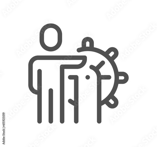 Business people related icon outline and linear vector.