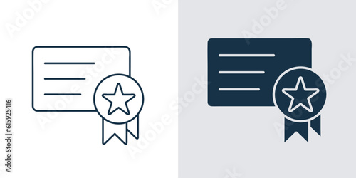 Certificate badge icon vector. star icon, champion, winner, simple illustration